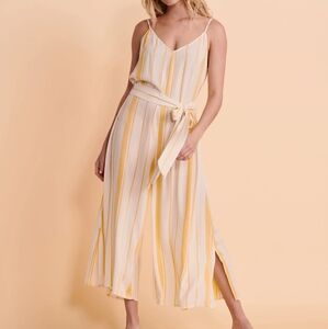 Billabong Yellow And White Stripe Jumpsuit